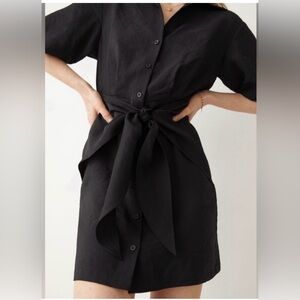 & Other Stories Tie Front/Back Mini Dress